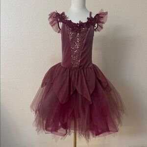 Elegant Burgundy Kids Costume Dress